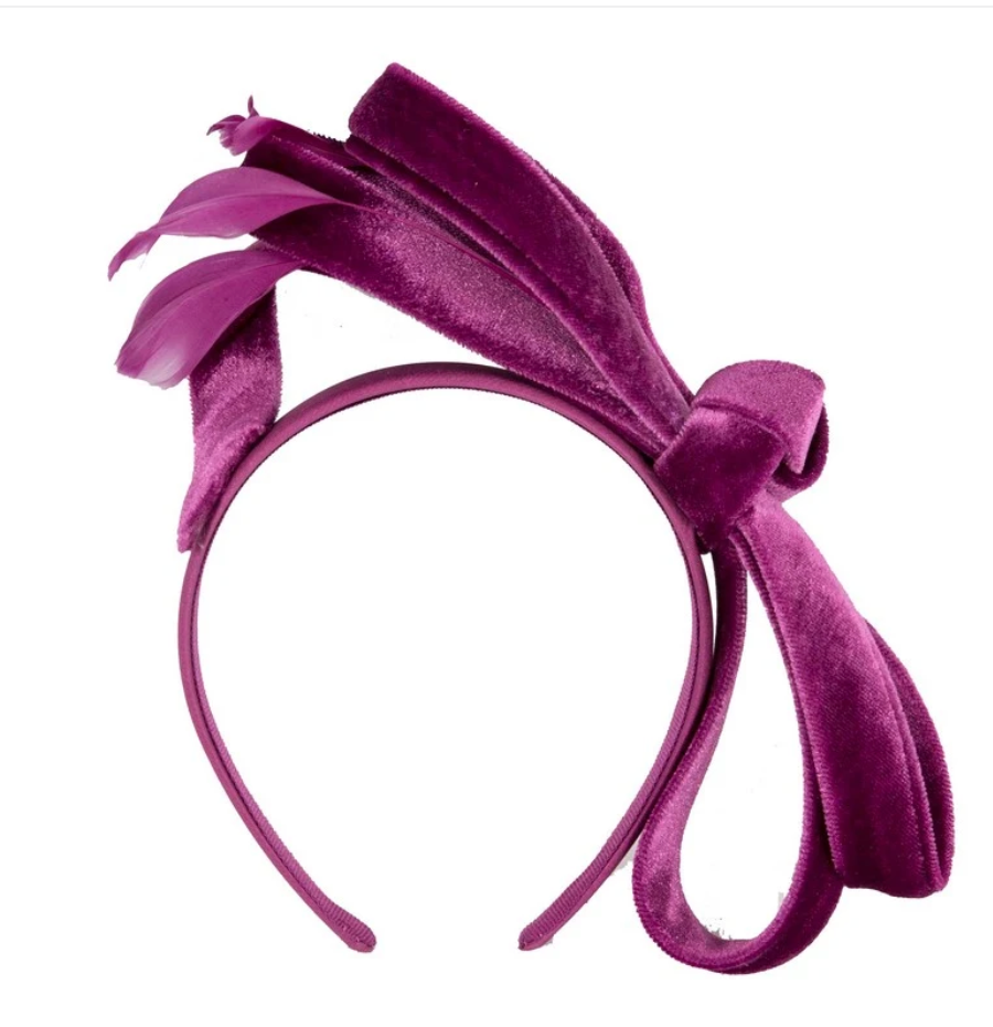 Purple Velvet Bow Fascinator