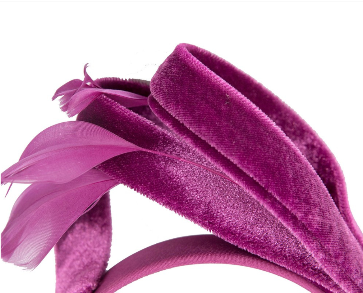 Purple Velvet Bow Fascinator