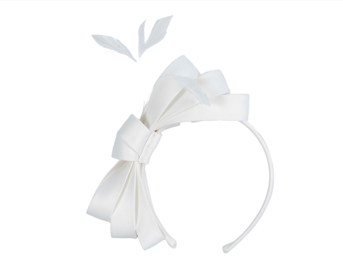 White Bow Fascinator