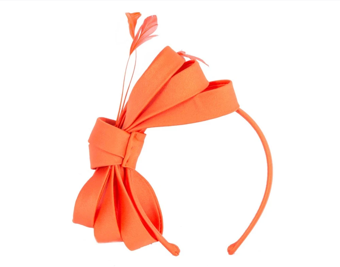 Orange Bow Fascinator