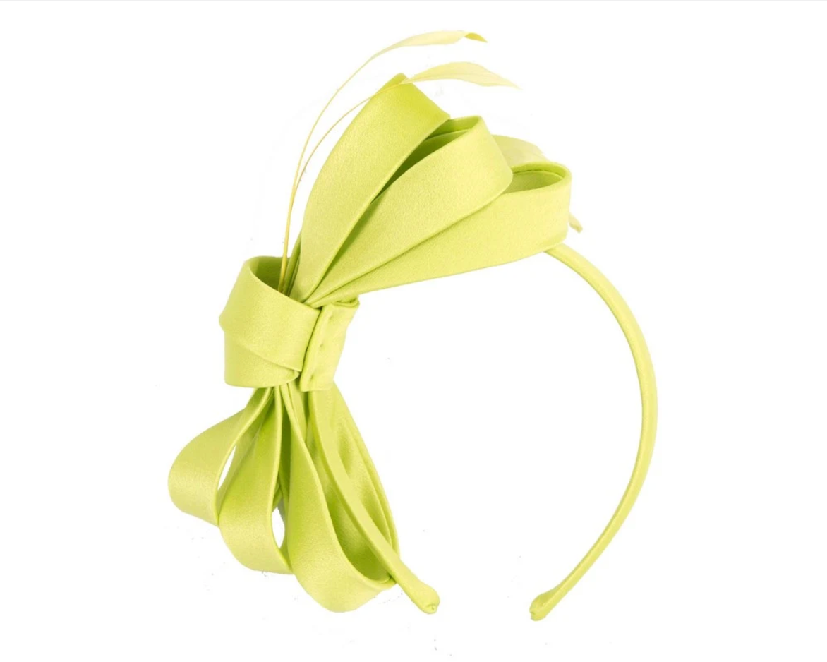 Lime Green Bow Fascinator