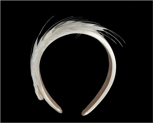 Cream Feather Fascinator