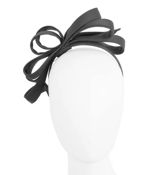 Black Satin Bow Fascinator
