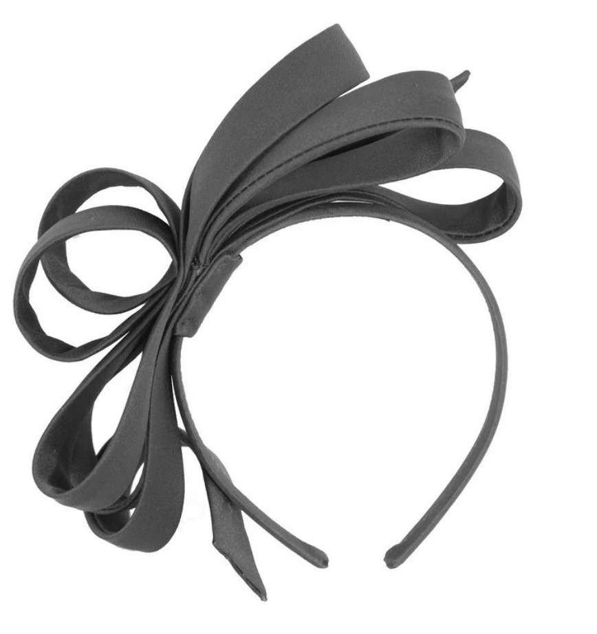Black Satin Bow Fascinator