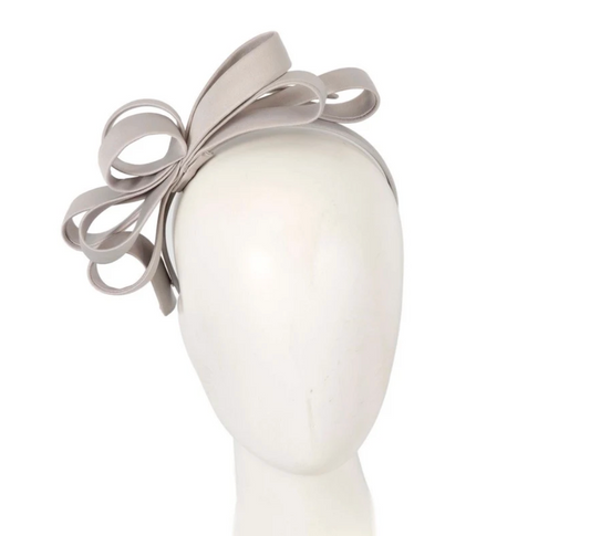 Silver Satin Bow Fascinator
