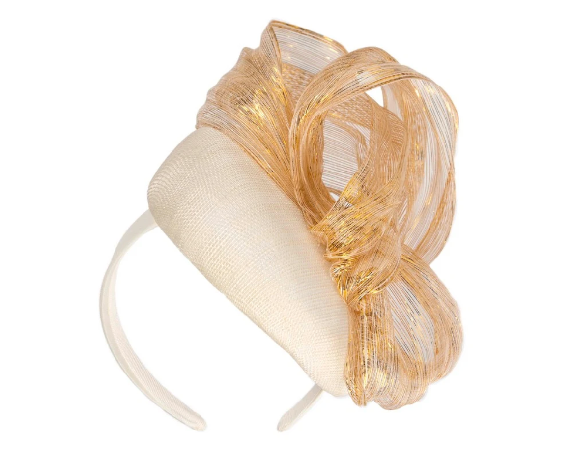 Cream Pillbox Fascinator