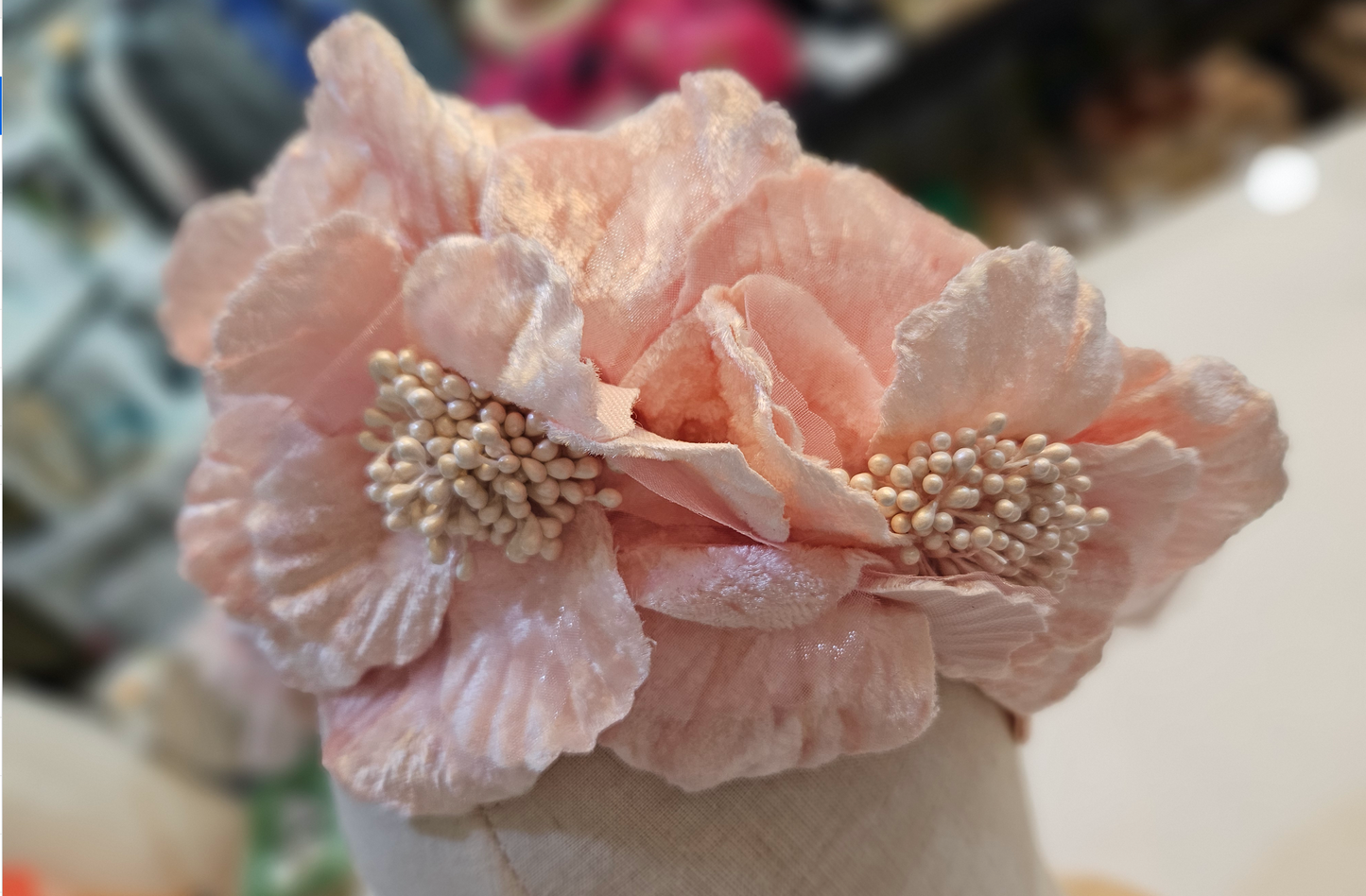 Pink Flowers on Headband