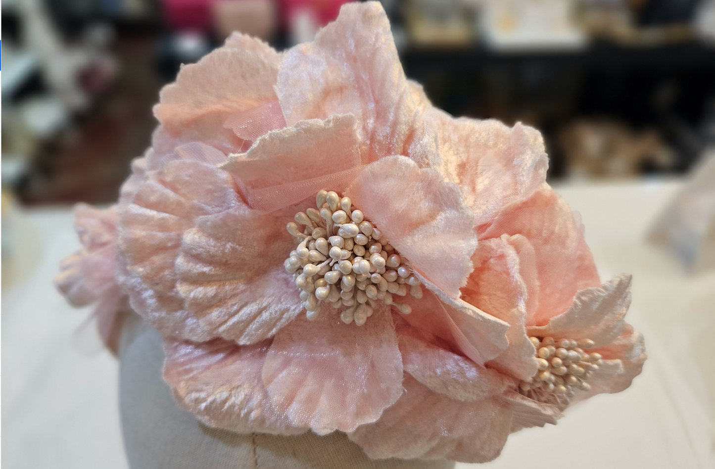 Pink Flowers on Headband