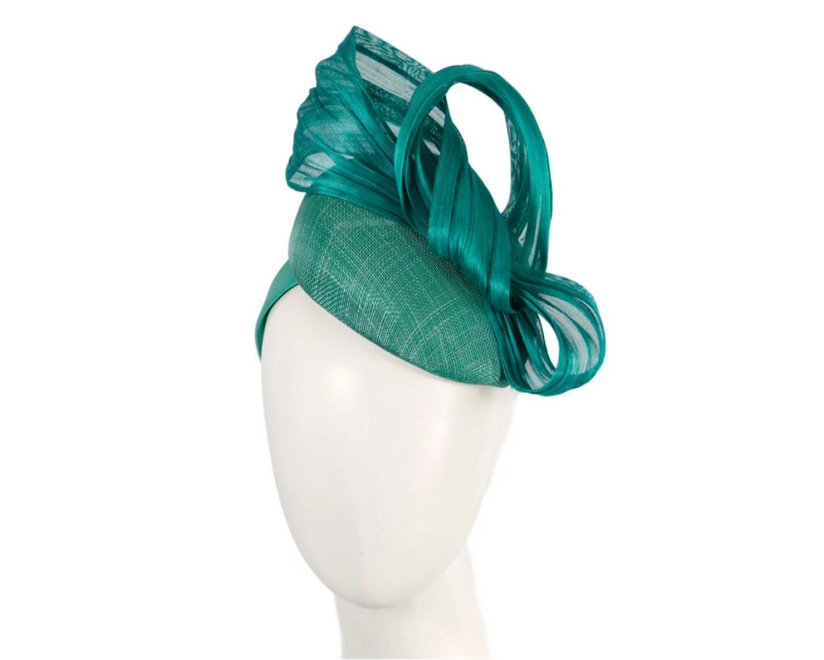 Teal Pillbox Fascinator