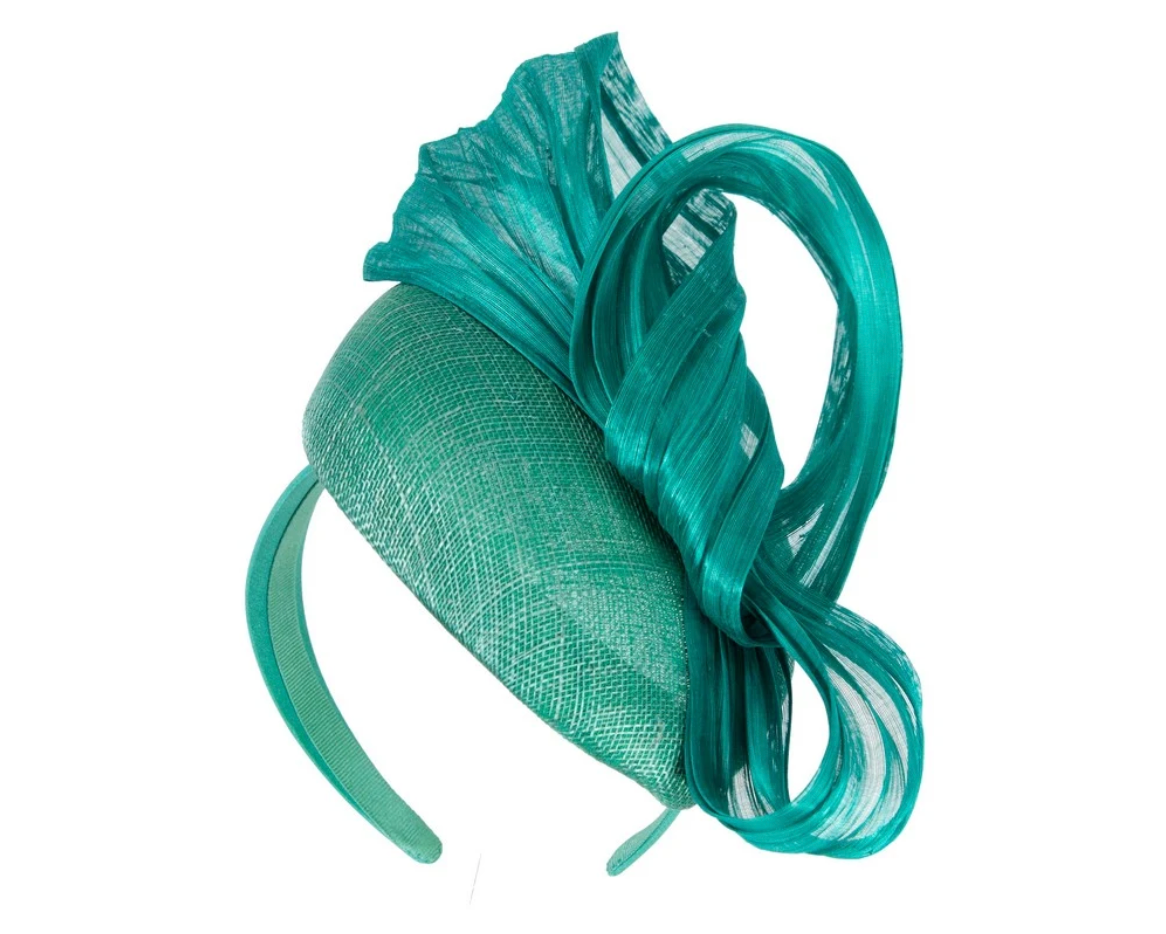 Teal Pillbox Fascinator