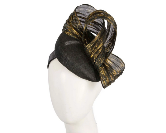 Black and Gold Pillbox Fascinator