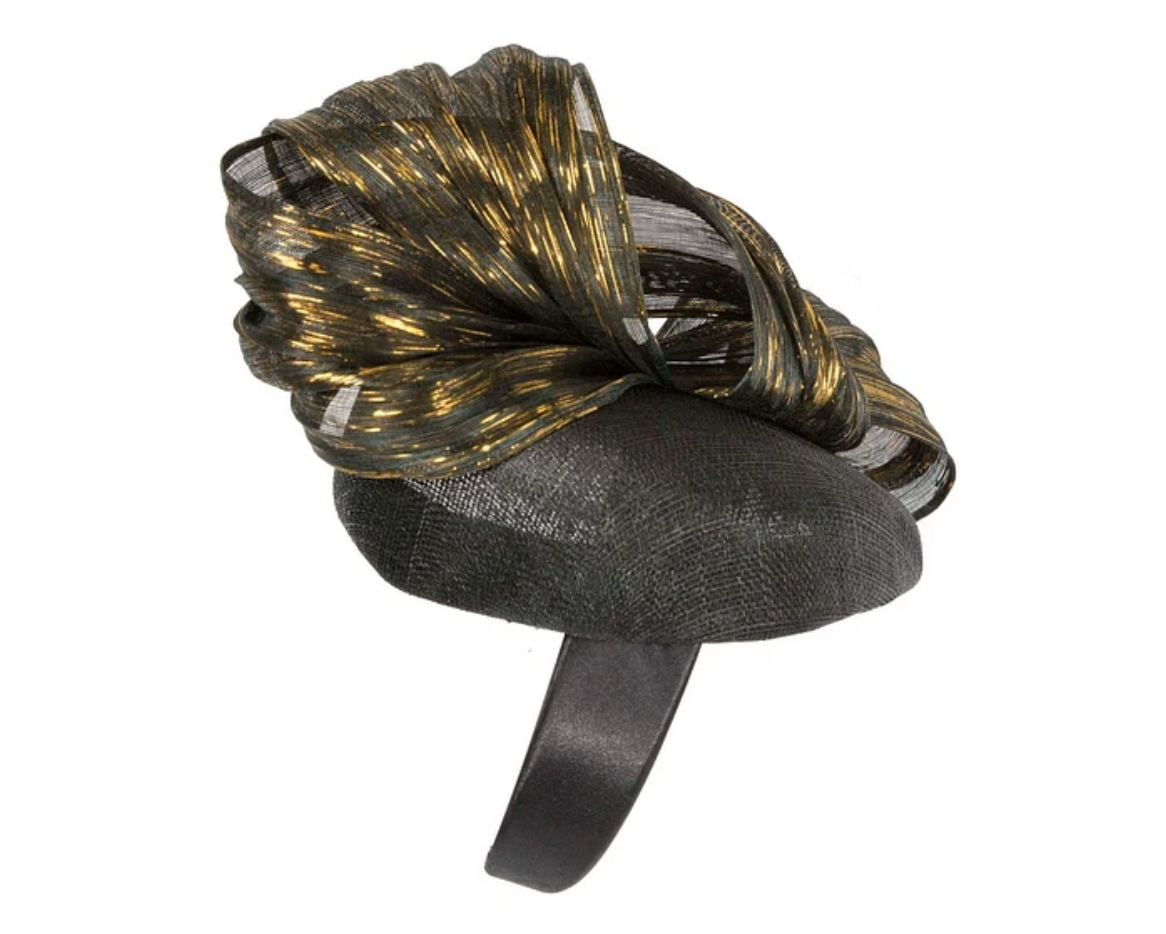 Black and Gold Pillbox Fascinator