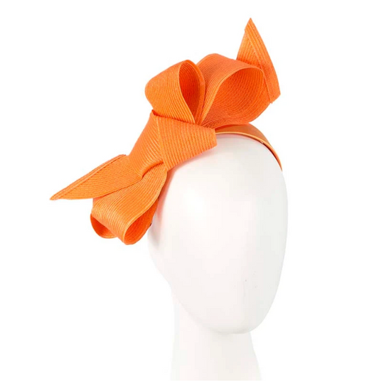 Large Orange Bow Fascinator