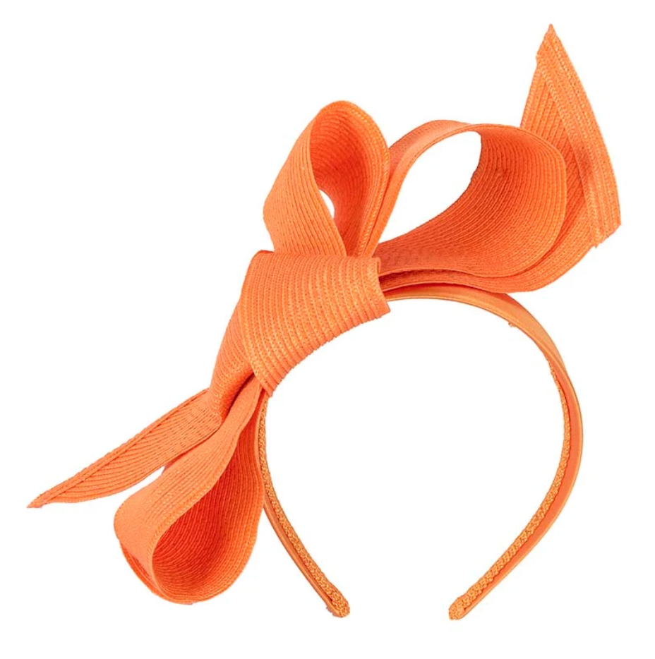 Large Orange Bow Fascinator