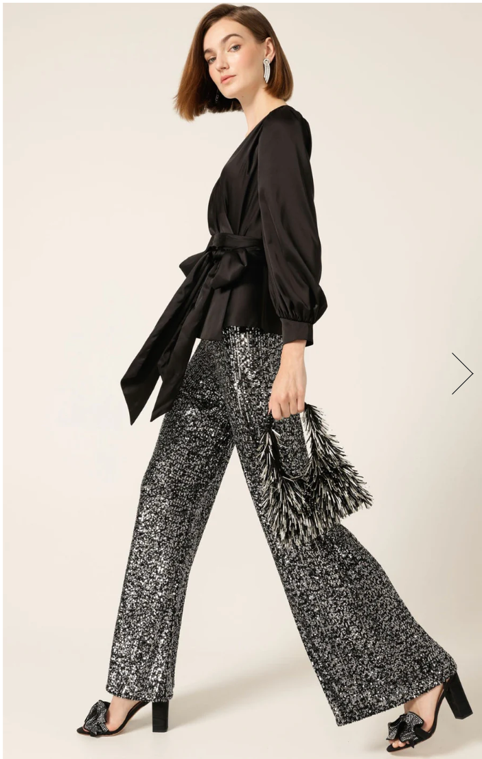 Satin Faux Wrap Top