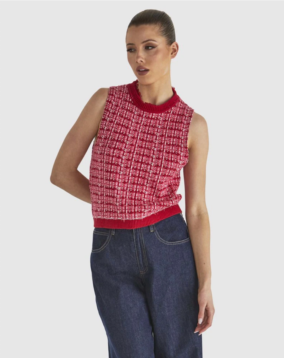 Kinetic Knit Tank Pink