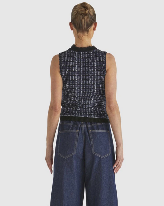 Kinetic Knit Tank Navy