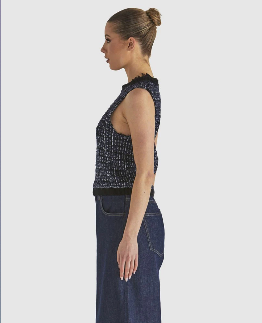 Kinetic Knit Tank Navy