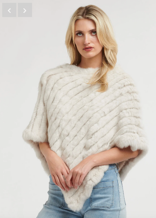 Fur Poncho Chalk