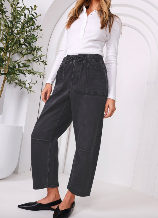 Leo Barrel Jean Blk