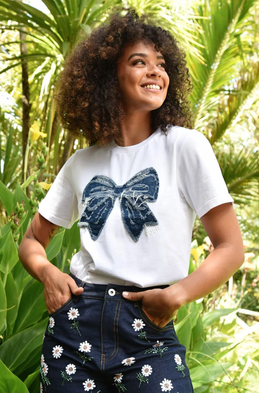 Simply Bowtiful Tee Denim