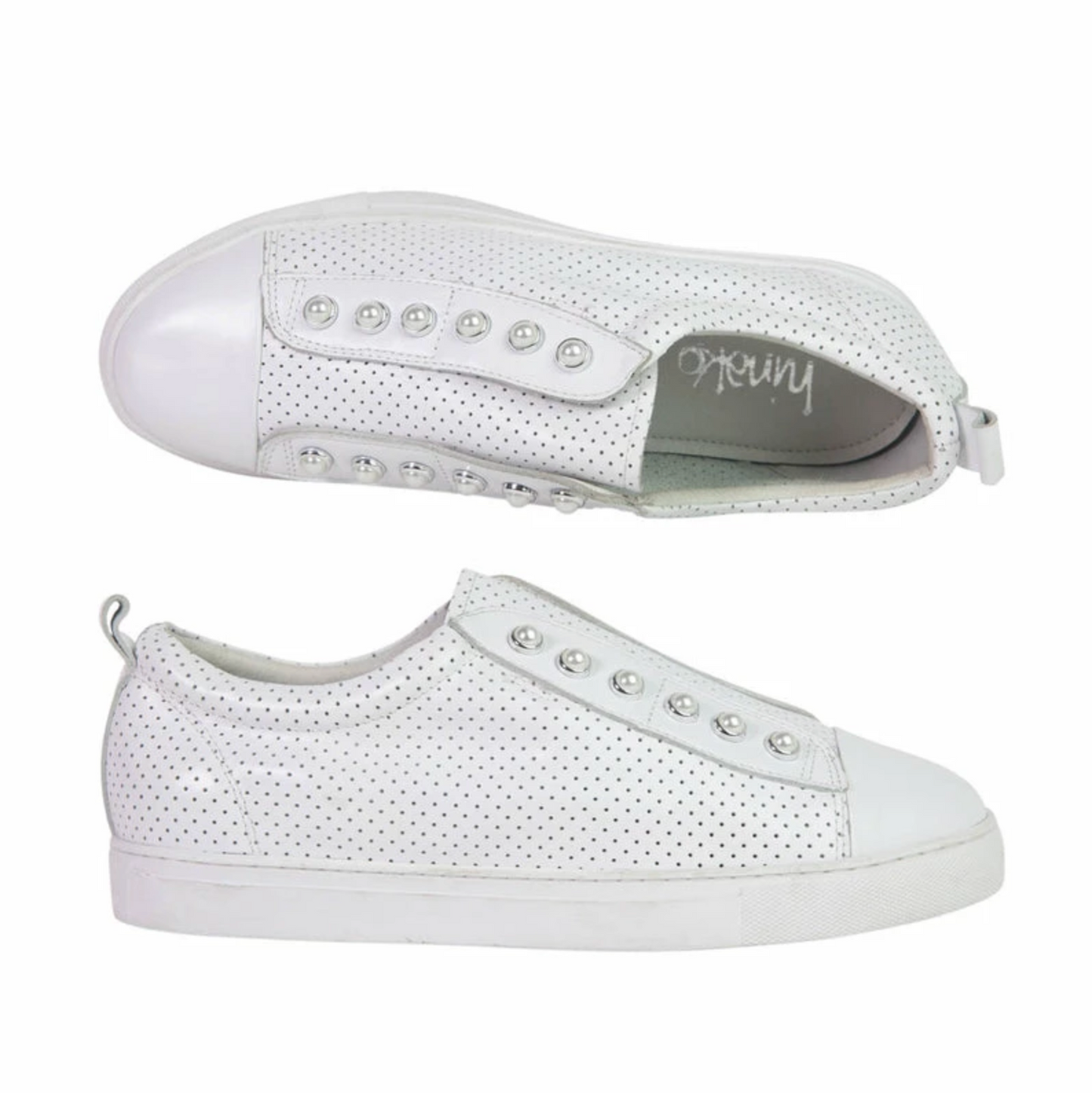 Pearl Sneaker in Perforated White