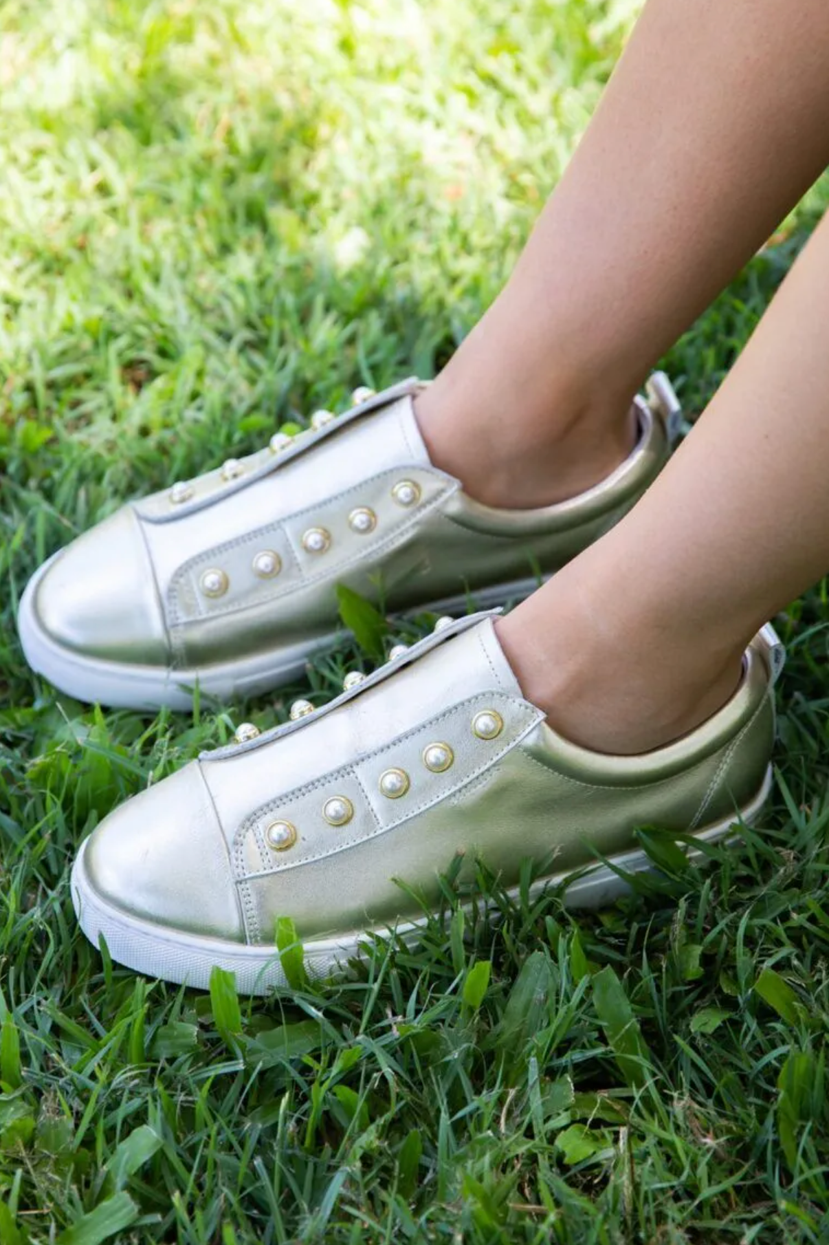 Pearl Sneaker in Light Gold