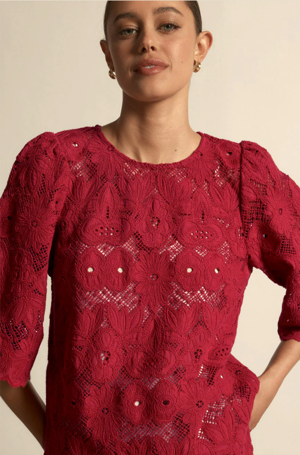 Glisten Top Raspberry