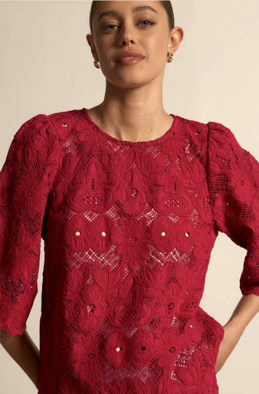 Glisten Top Raspberry