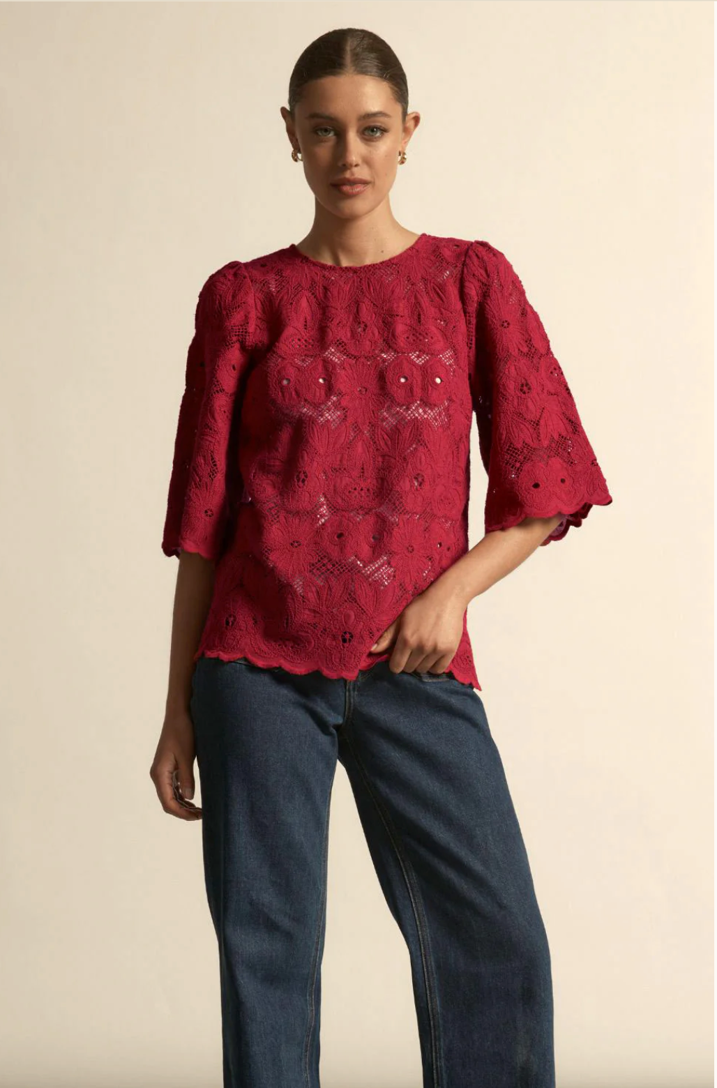 Glisten Top Raspberry