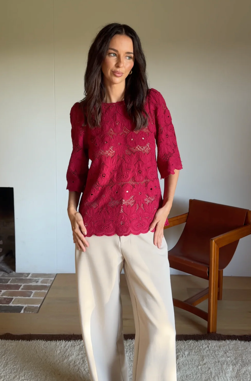 Glisten Top Raspberry