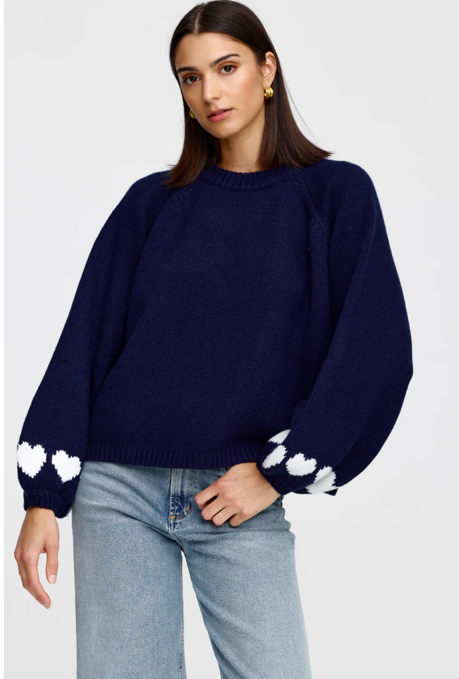 Cherie Hearts Knit Navy