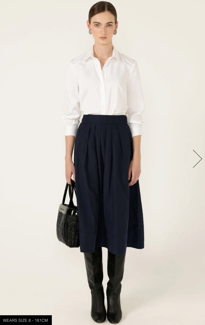 Pleated A Line Skirt