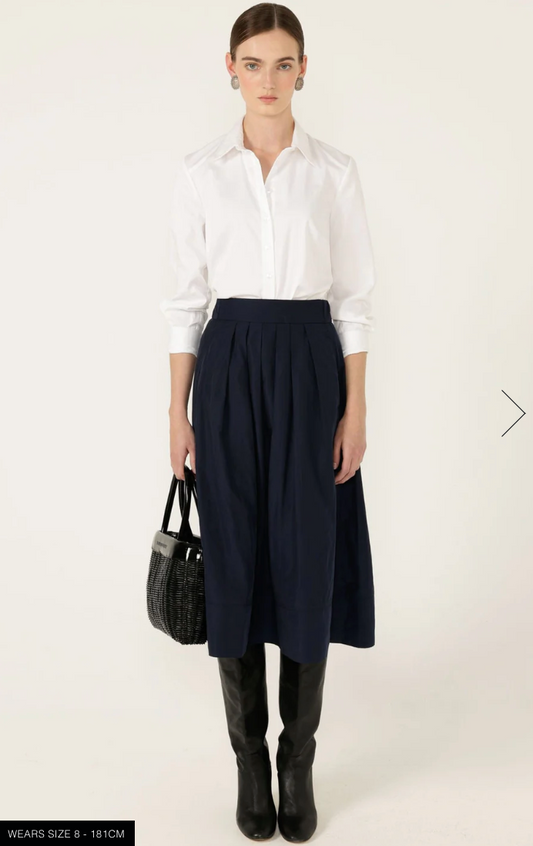 Pleated A Line Skirt