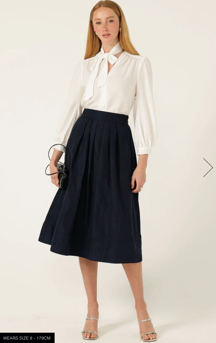 Pleated A Line Skirt