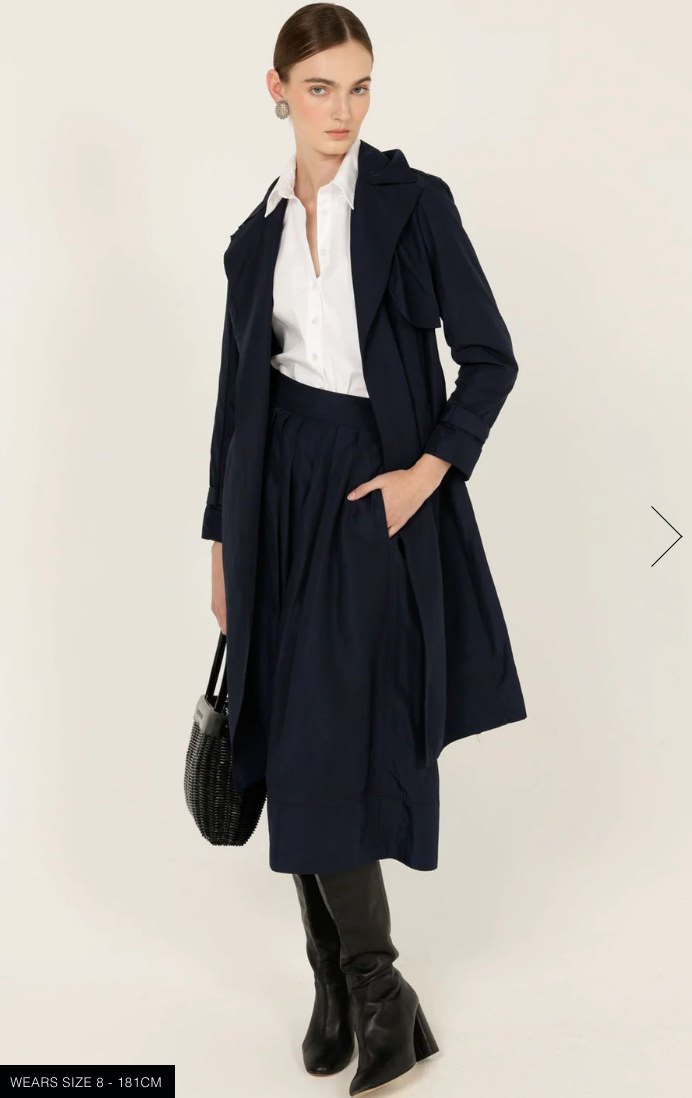 Pleated A Line Skirt