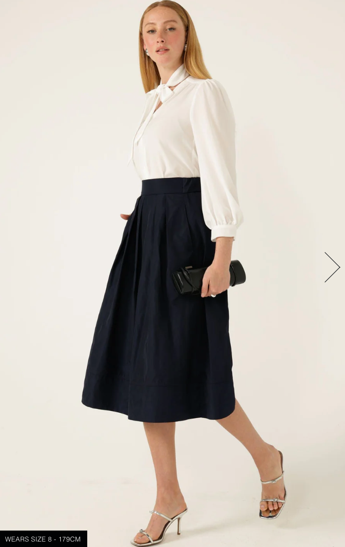 Pleated A Line Skirt