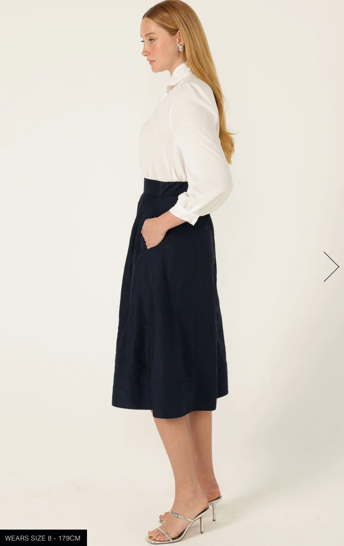 Pleated A Line Skirt