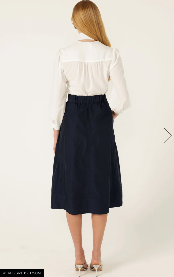 Pleated A Line Skirt