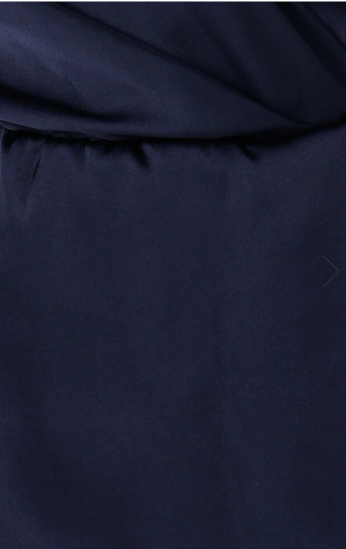 Satin Faux Wrap Top Navy