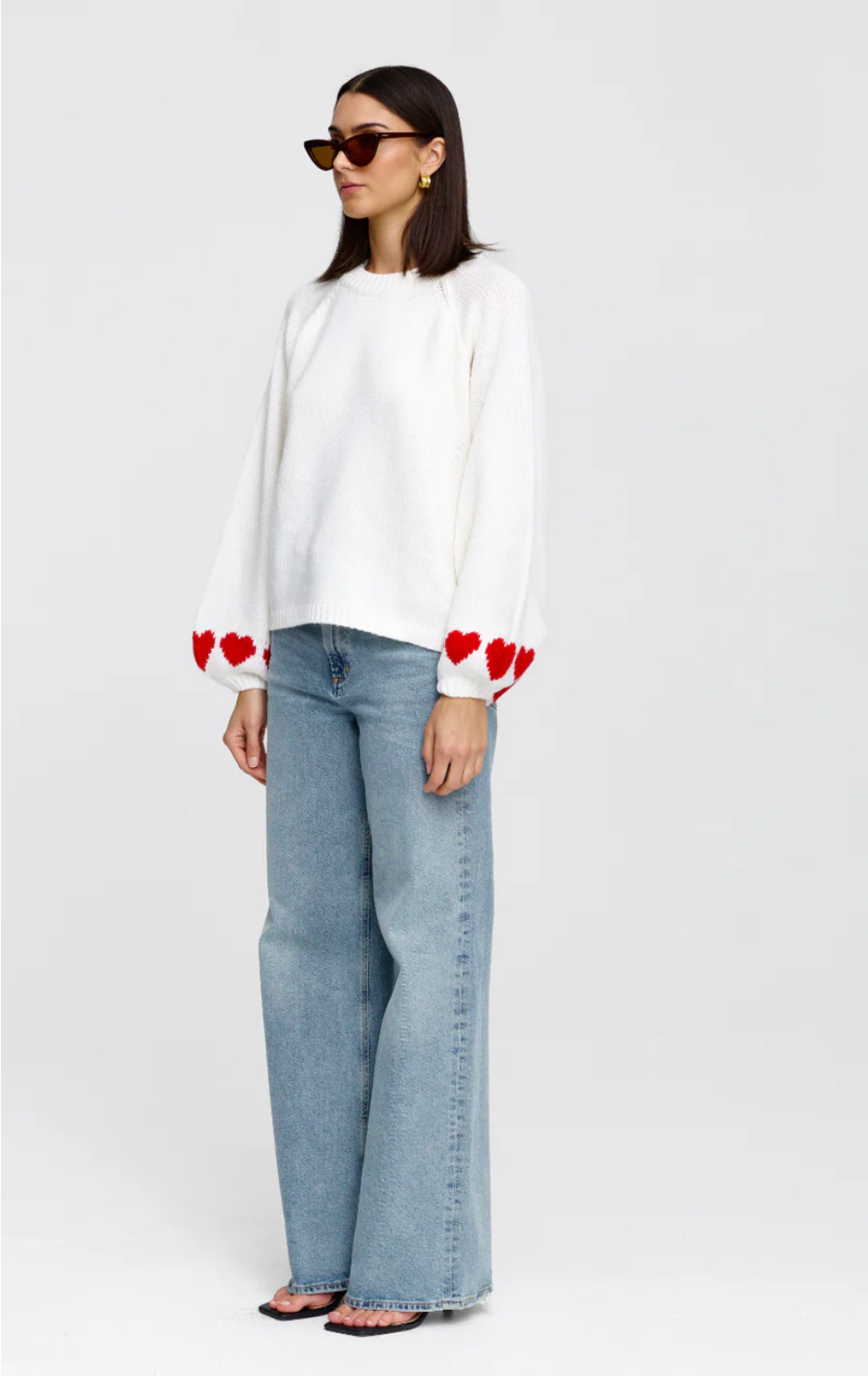 Cherie Hearts Knit Ivory