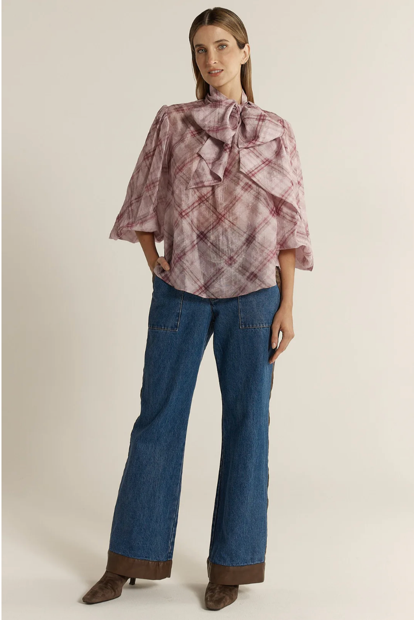 Eve Pussybow Blouse Orchid
