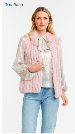 Fur Vest Tea Rose