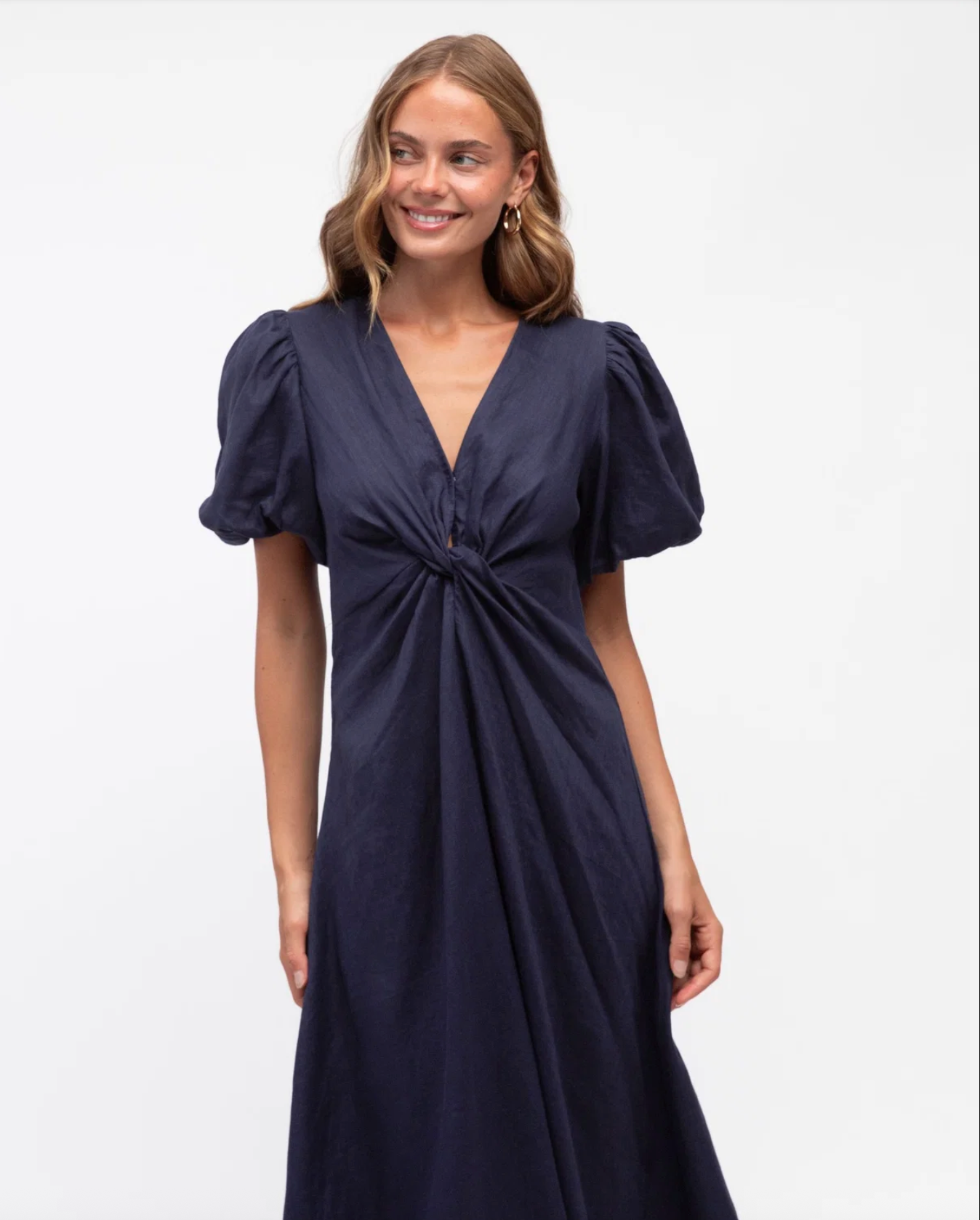 Penelope linen dress in Navy