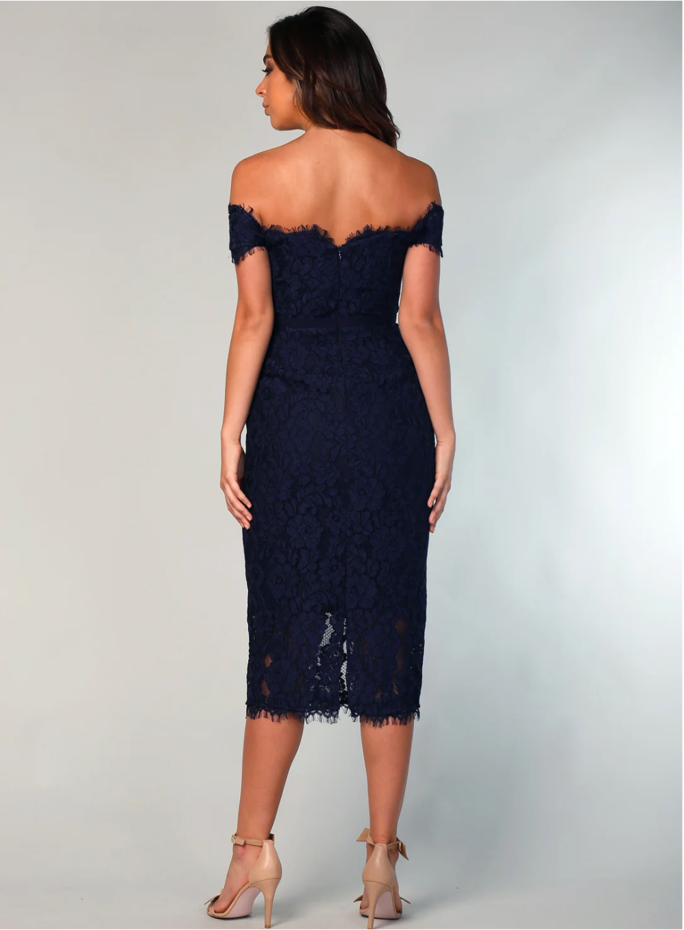 Marigold Lace Midi Navy