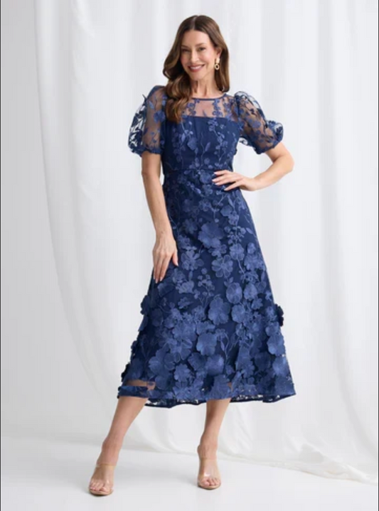 Lizzie Midi Dress Navy