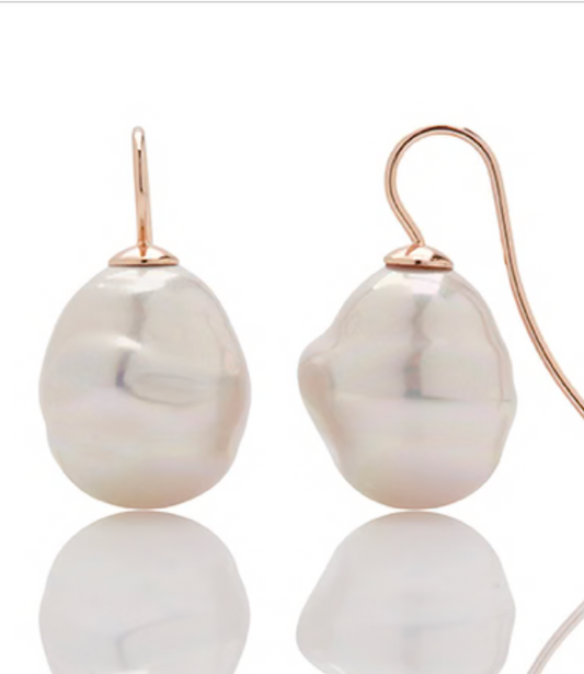 Firucci Baroque Pearl Earrings Ivory/Gold