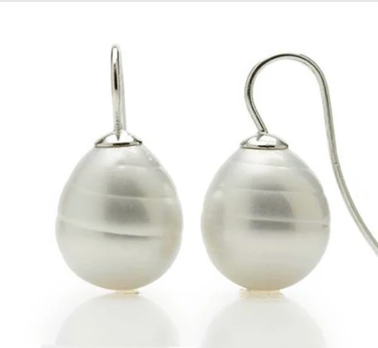 Firucci Baroque Pearl Earrings Ivory/Silver