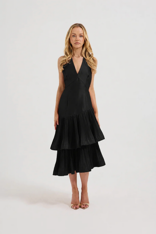 Lennox Pleated Halter Midi