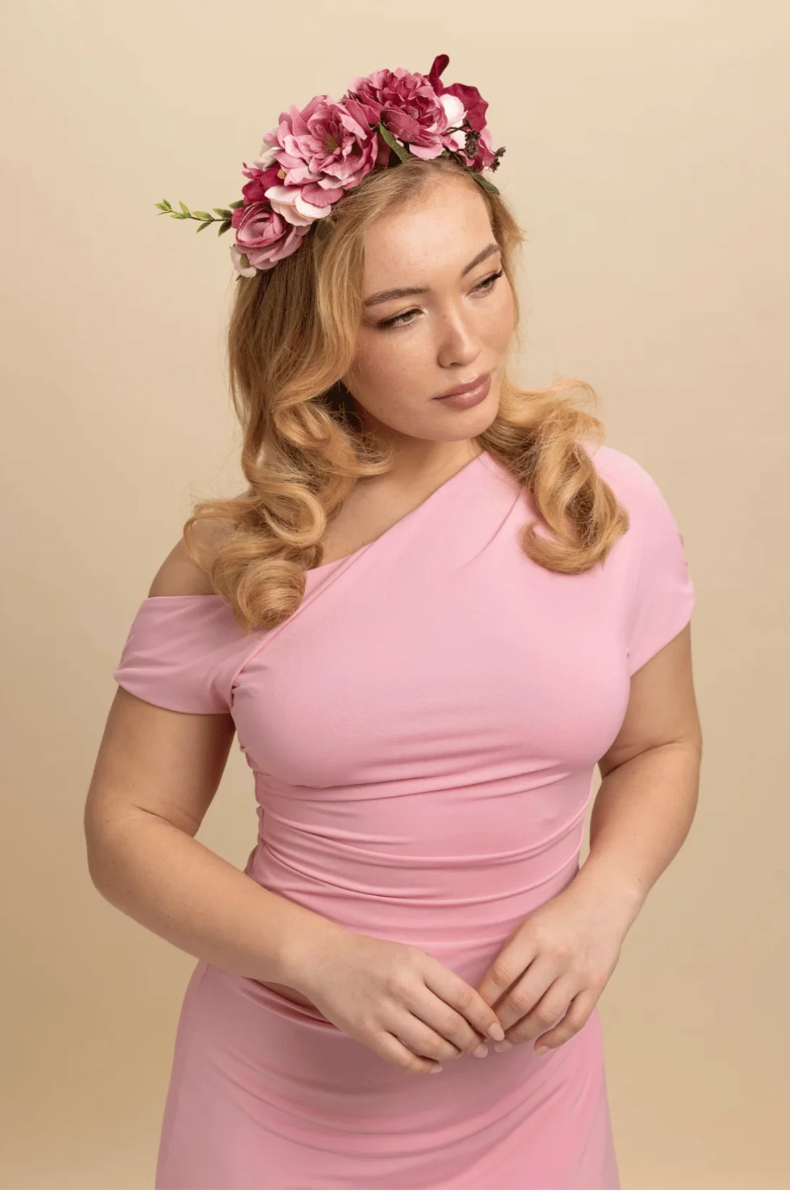Dori Fascinator Hot Pink